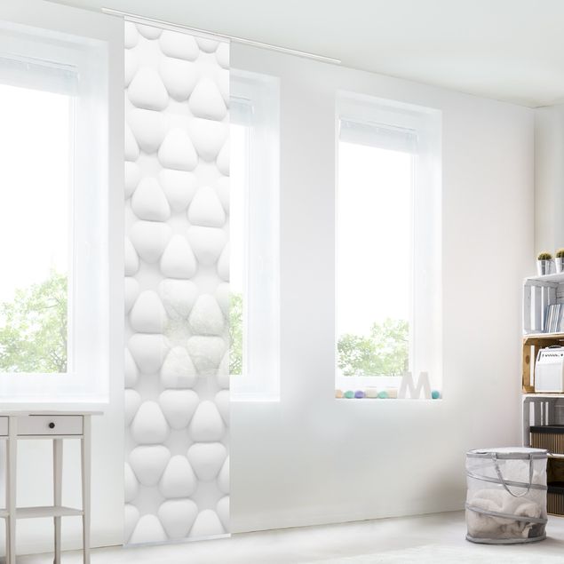 Sliding panel curtains set - Floral Design In 3D