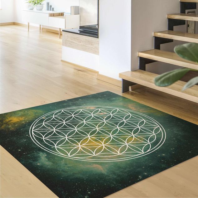 Cork mat - Flower Of Life In Starlight - Square 1:1