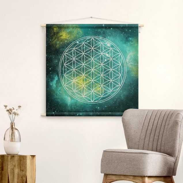 wall hanging decor Flower Of Life In Starlight