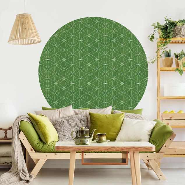 Wallpapers Flower Of Life Line Pattern Light Green