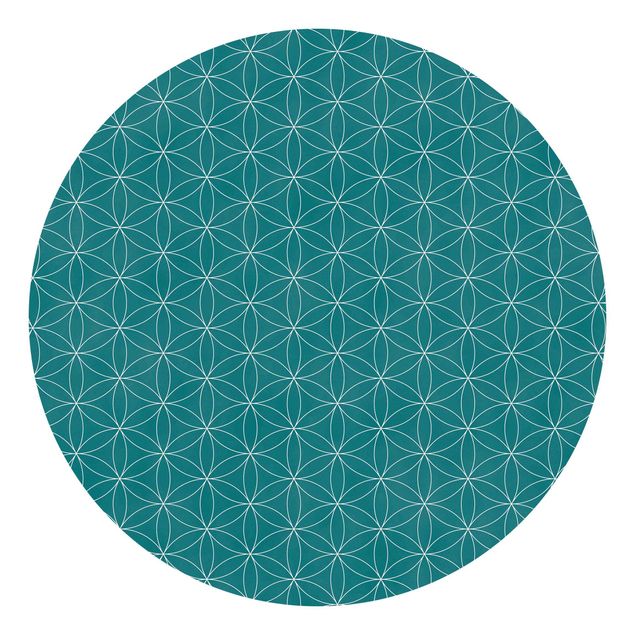 Self-adhesive round wallpaper - Flower Of Life Line Pattern