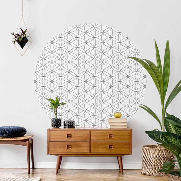 Self-adhesive round wallpaper - Flower Of Life Pattern