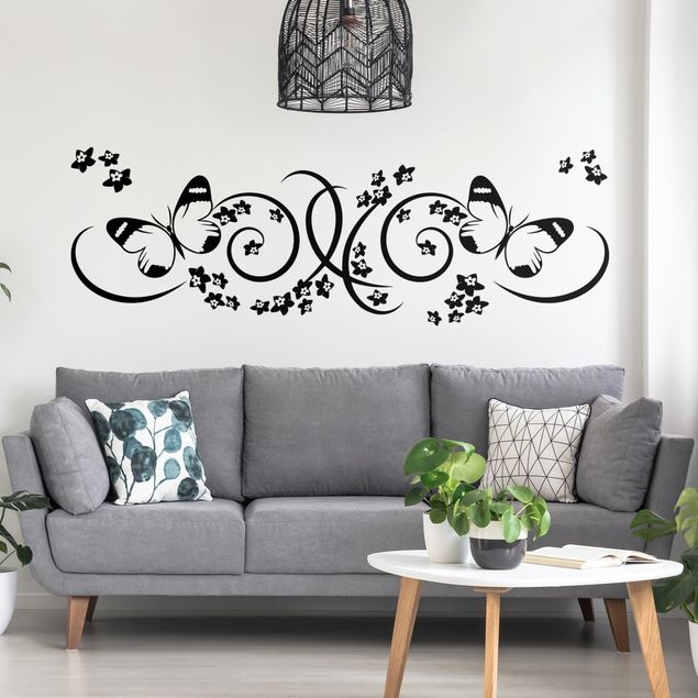 Animal wall decals Flowers with butterflies