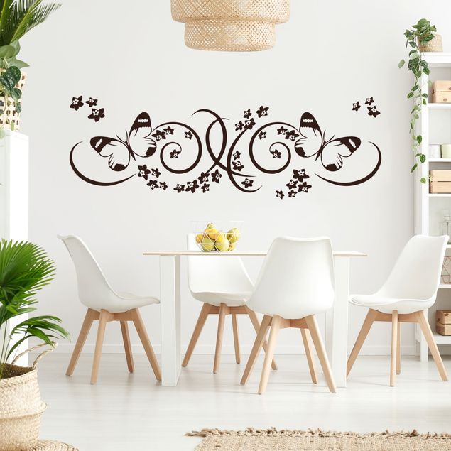 Wall stickers plants Flowers with butterflies