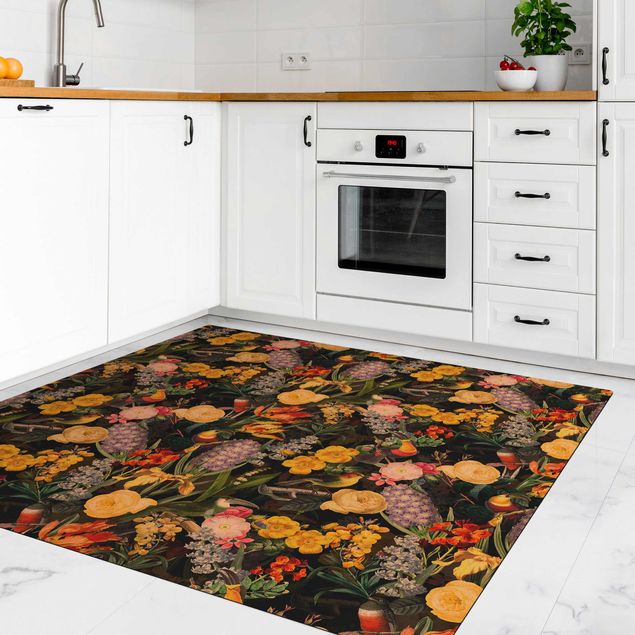 Floral rugs Flowers With Colourful Tropical Birds