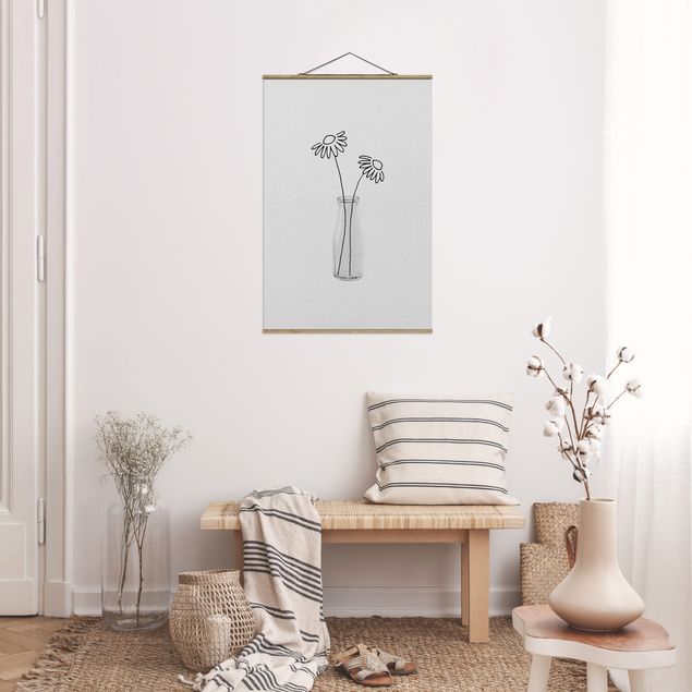 Fabric print with poster hangers - Flower Still Life - Portrait format 2:3