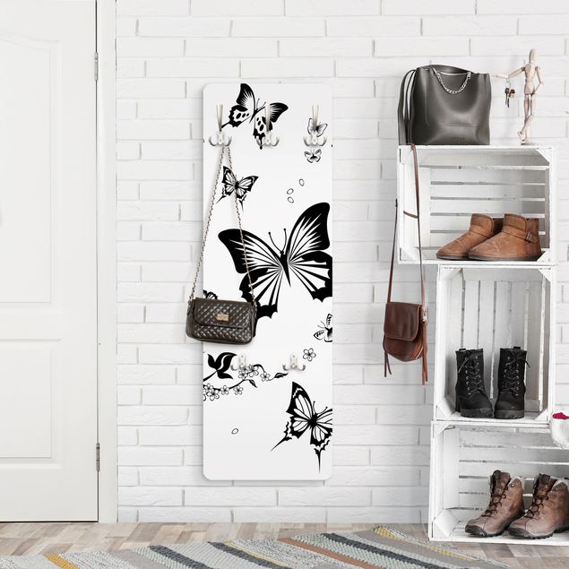 Coat rack - Flowers and Butterflies