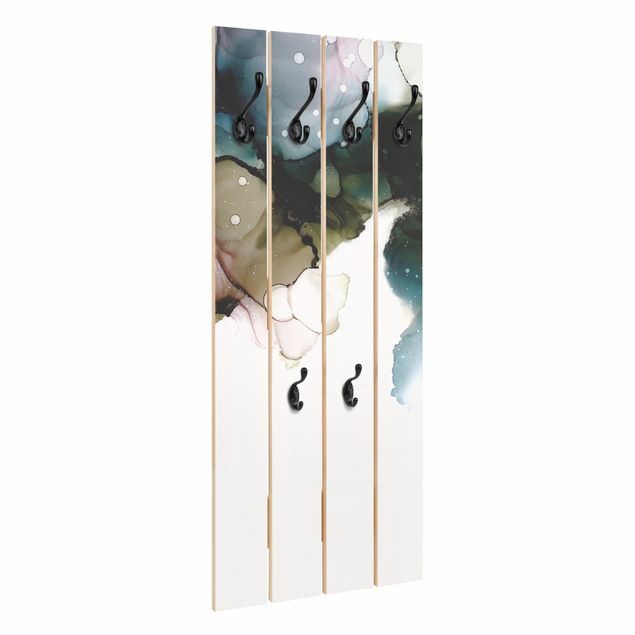 Wooden coat rack - Floral Arches With Gold