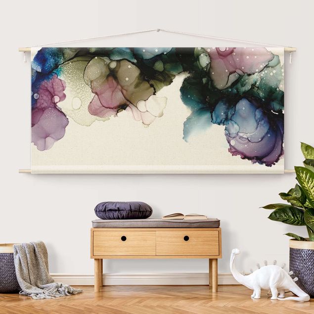 modern tapestry wall hanging Floral Arches With Gold