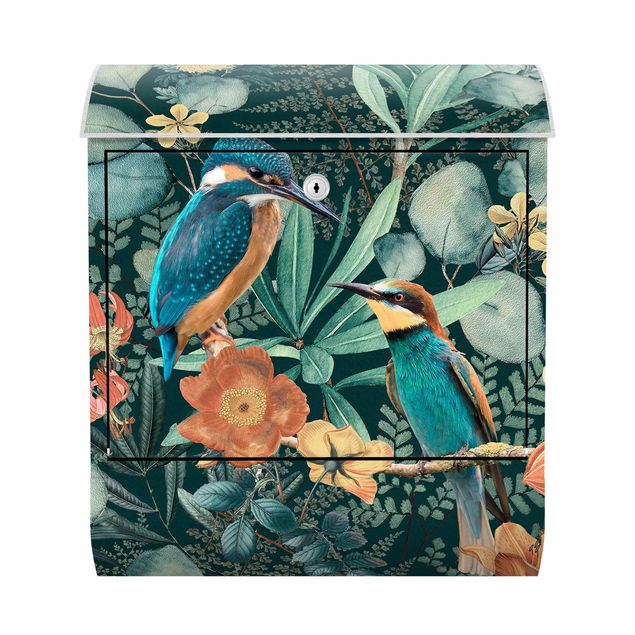 Letterbox - Floral Paradise Kingfisher And Hummingbird