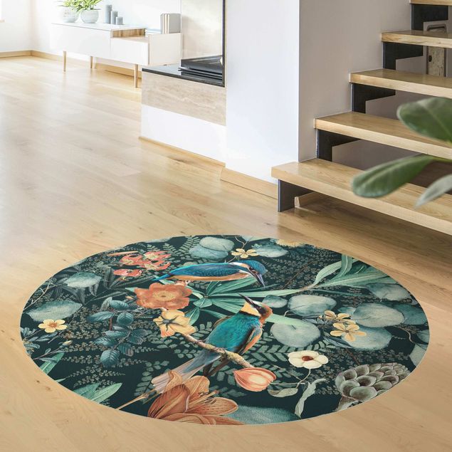 Floral rugs Floral Paradise Kingfisher And Hummingbird