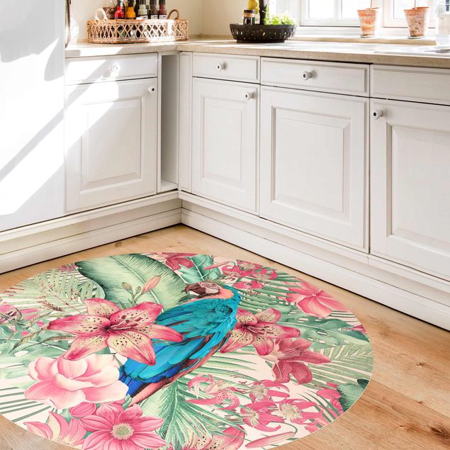 Modern rugs Floral Paradise Tropical Parrot