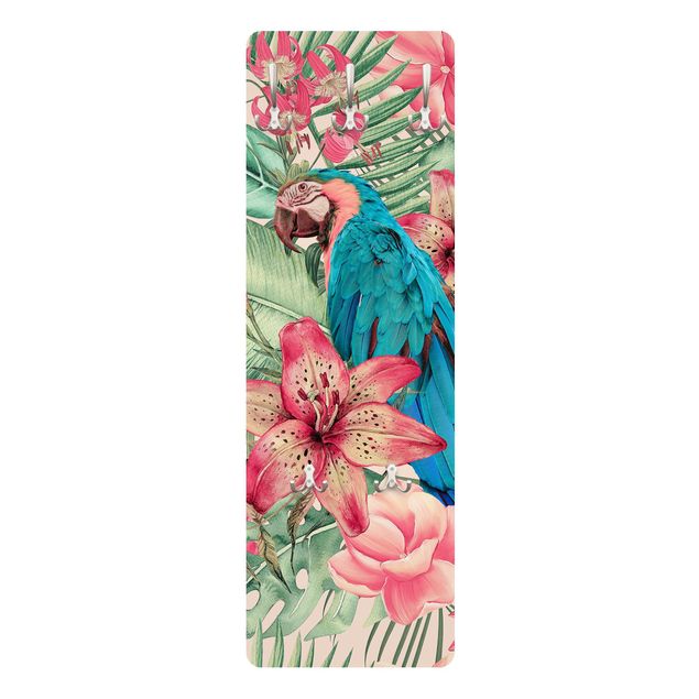 Coat rack modern - Floral Paradise Tropical Parrot