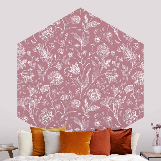 Wallpapers Flower Dance On Antique Pink