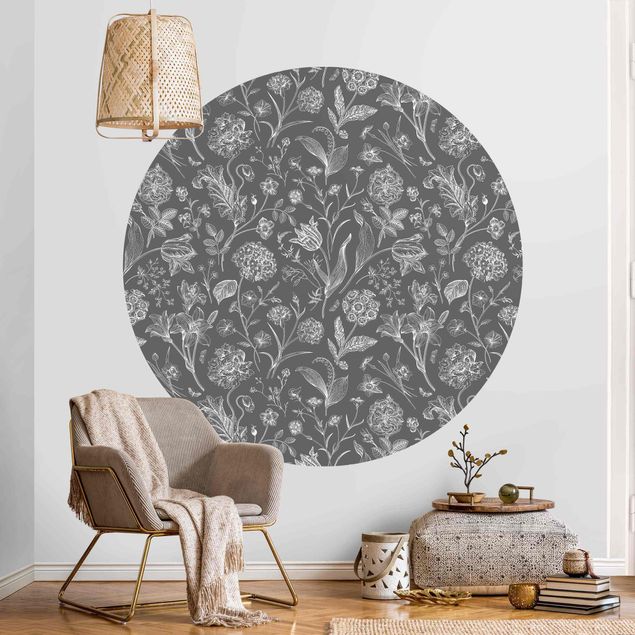 Wallpapers Flower Dance On Grey