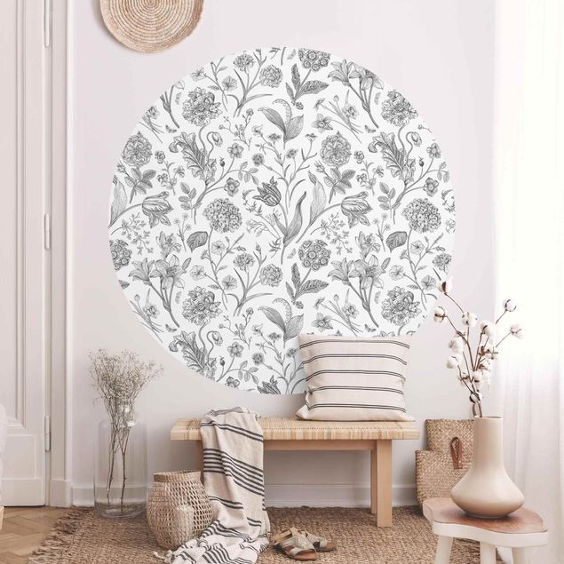 Wallpapers Flower Dance In Grey