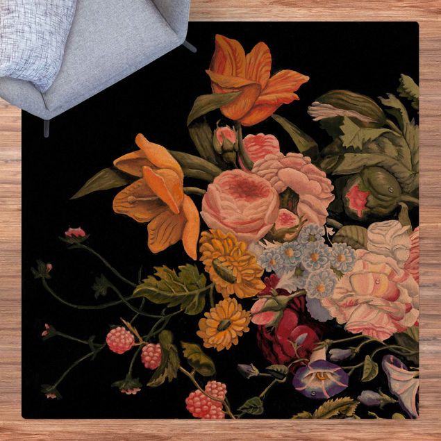 Cork mat - Flower Dream Bouquet II - Square 1:1