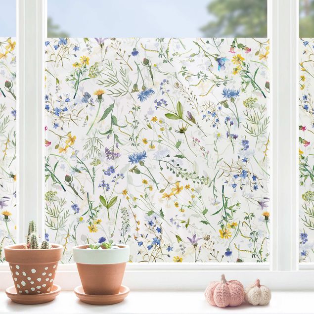 Window decoration - Flower Meadow In Watercolour