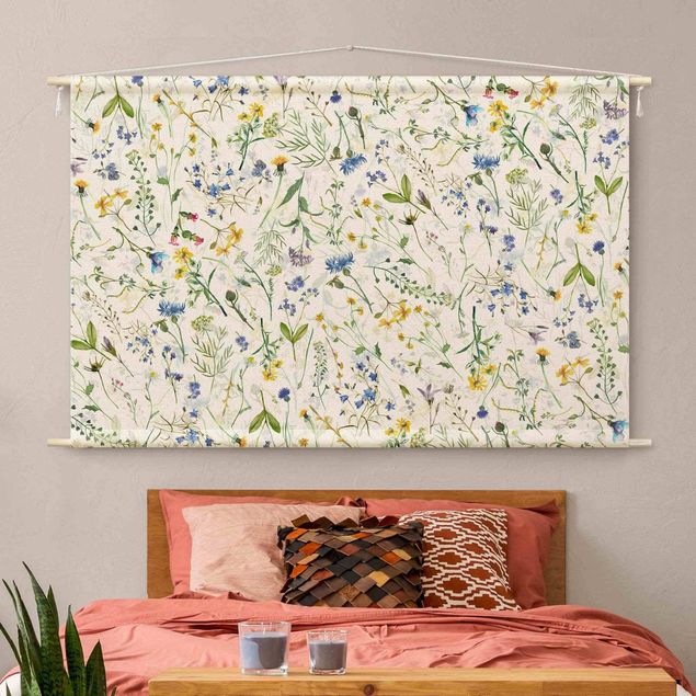 tapestry wall hanging Flower Meadow In Watercolour