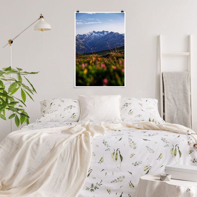 Poster - Flowering Meadow In The Mountains