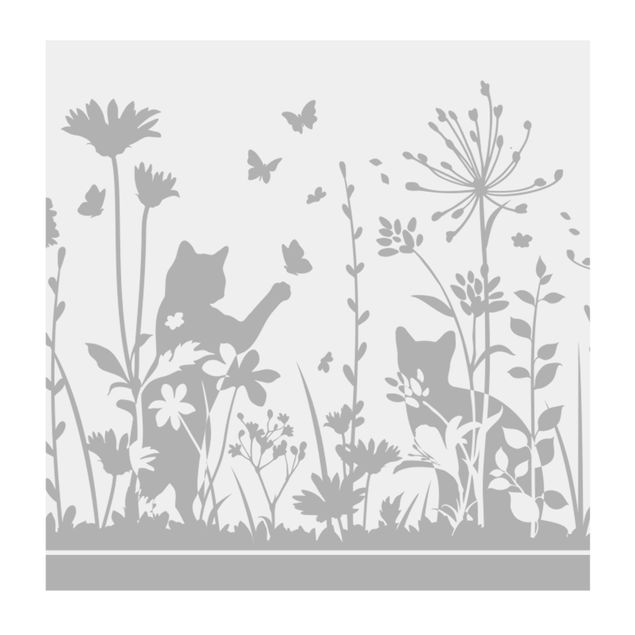 Window film - Flower Meadow With Cats
