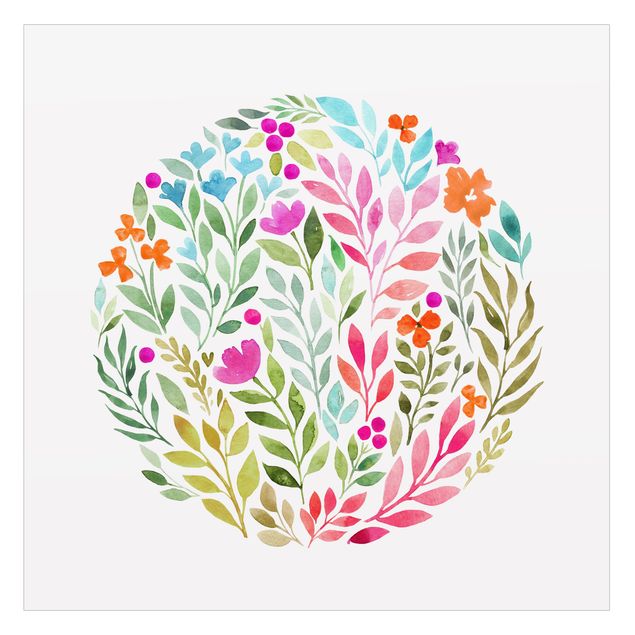 Window decoration - Flowery Watercolour Circular