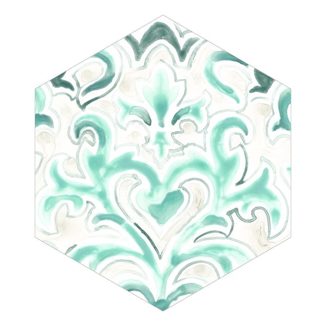 Self-adhesive hexagonal pattern wallpaper - Bohemian Watercolour Ornament ll