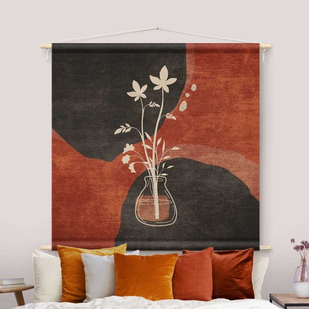 extra large wall tapestry Boho Flowers In Vase