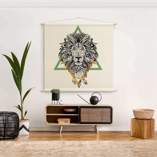 boho wall tapestry Boho Lion With Dreamcatcher