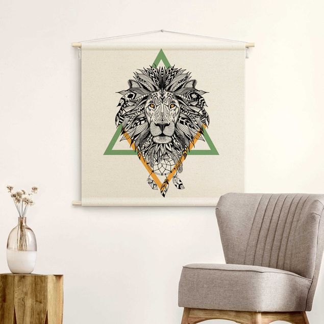 extra large tapestry wall hangings Boho Lion With Dreamcatcher