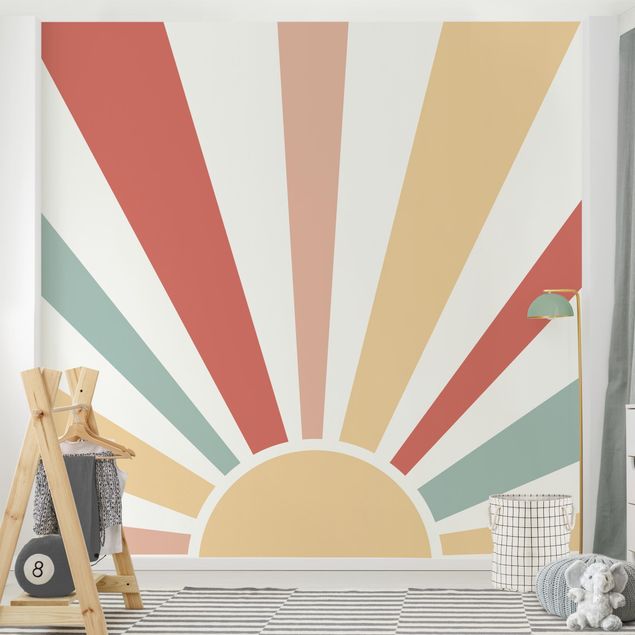 Wallpaper - Boho Sun Pastel Colourful