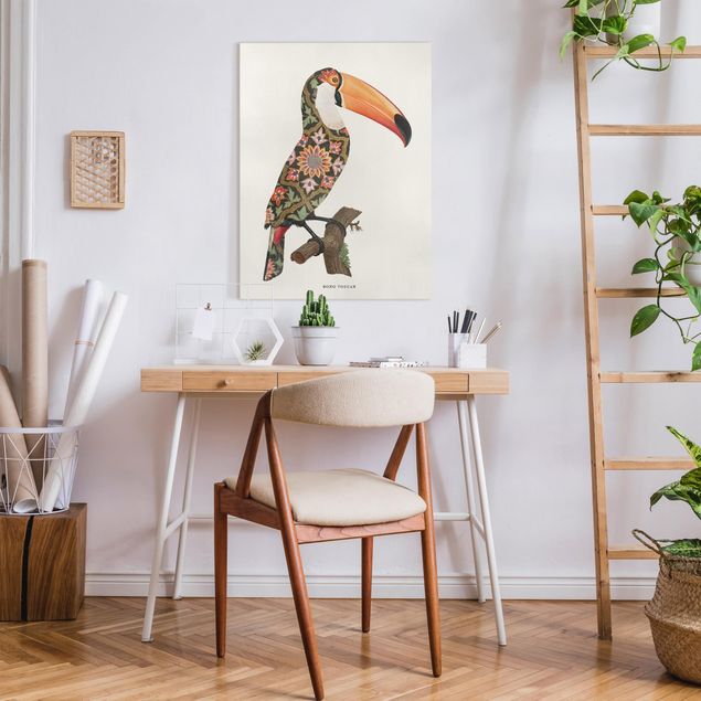 Print on canvas - Boho Birds - Toucan