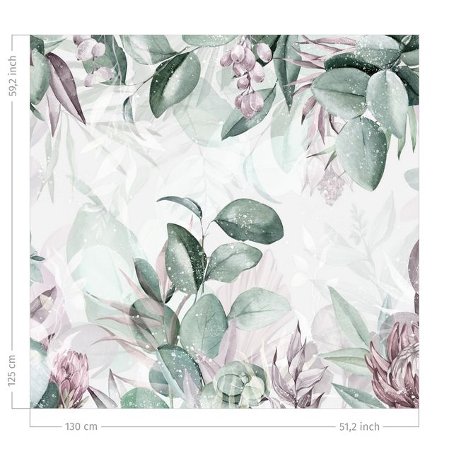 flower curtains Botany In Pastel Green & Pink