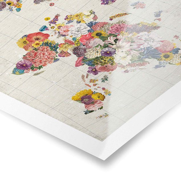 Poster art print - Botanical world map