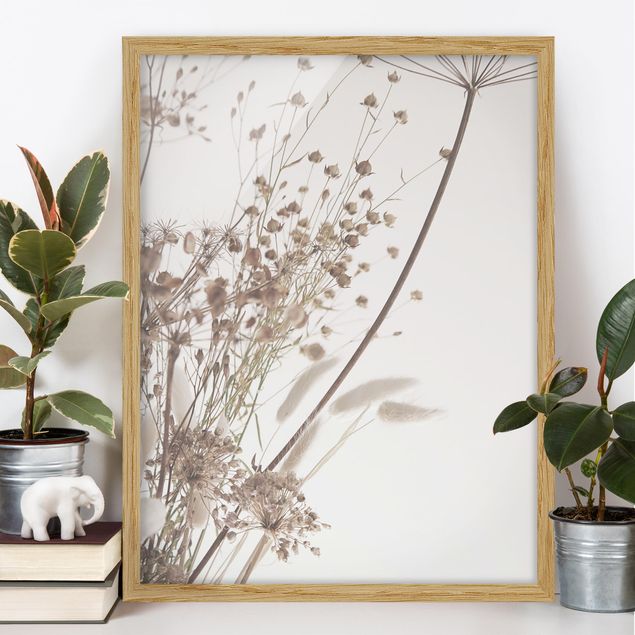 Framed poster - Bouquet Of Ornamental Grass And Flowers