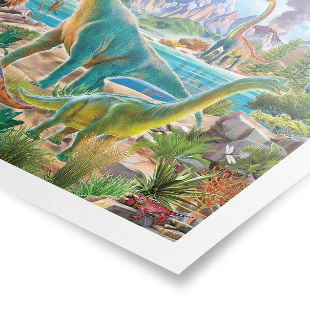 Poster - Brachiosaurus And Tricaterops
