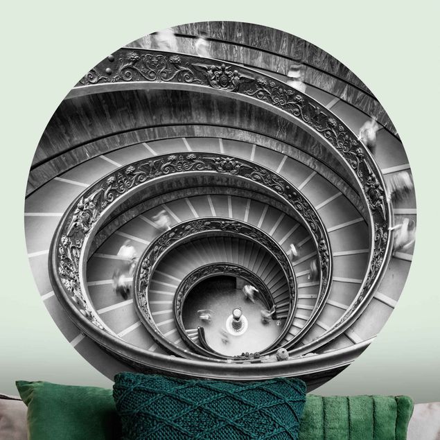 Self-adhesive round wallpaper - Bramanta Staircase