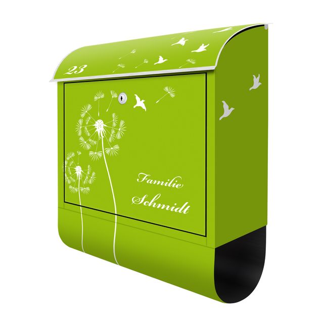 Letterbox customised - Customised text Dandelion Apple Green