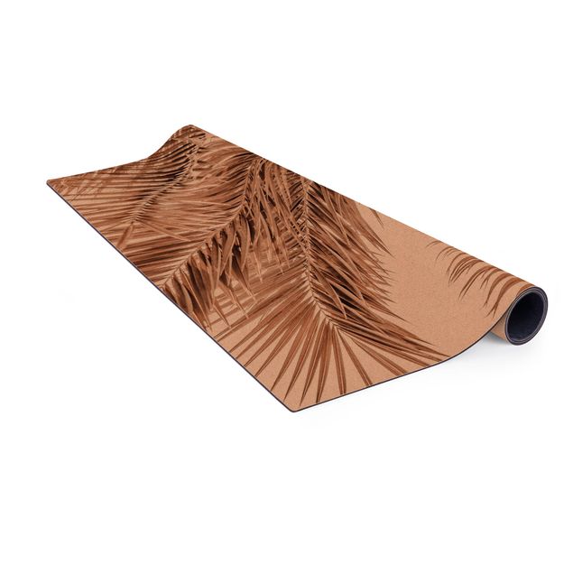 Cork mat - Bronze Coloured Palm Fronds - Square 1:1