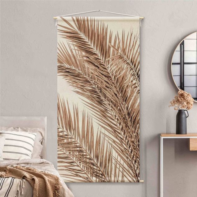 extra large tapestry Bronze Coloured Palm Fronds