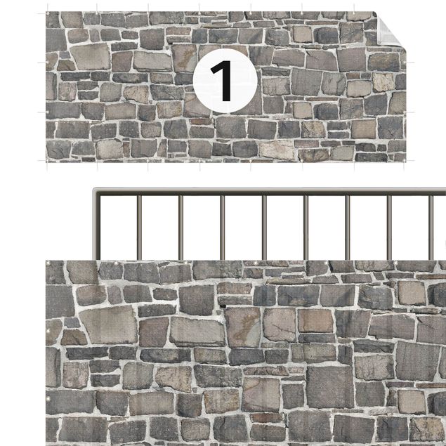 Privacy screen mat Quarry Stone Wallpaper Natural Stone Wall