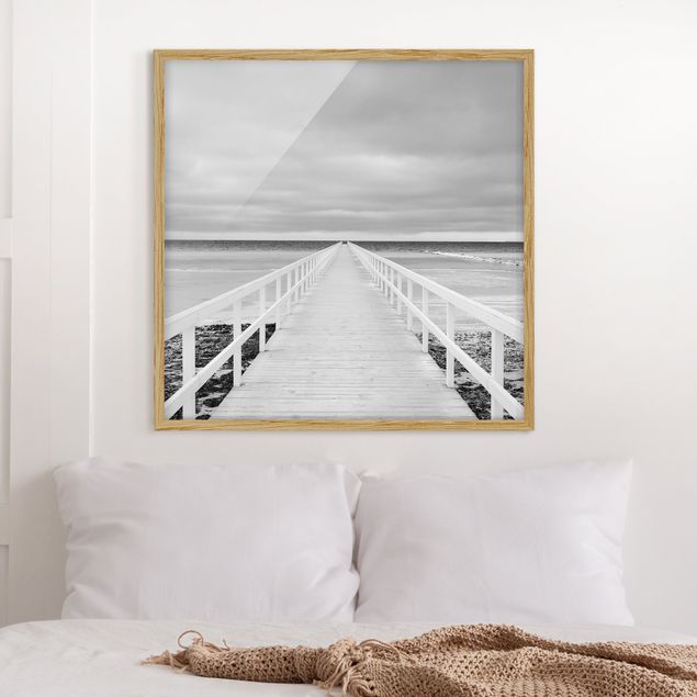 Framed poster - Bridge In Sweden Black And White