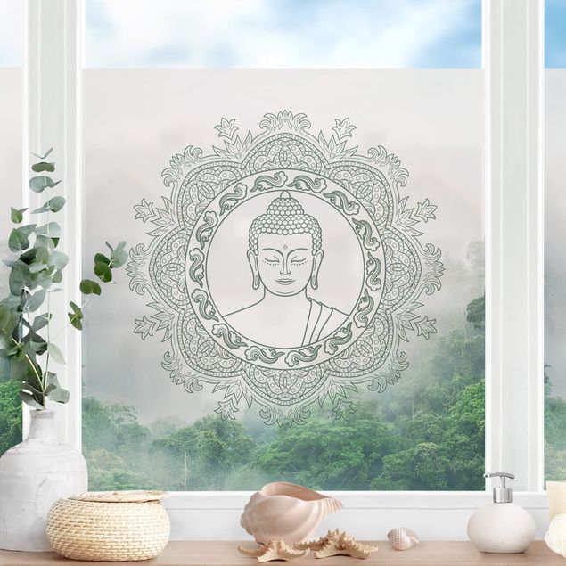 Window decoration - Buddha Mandala In Fog