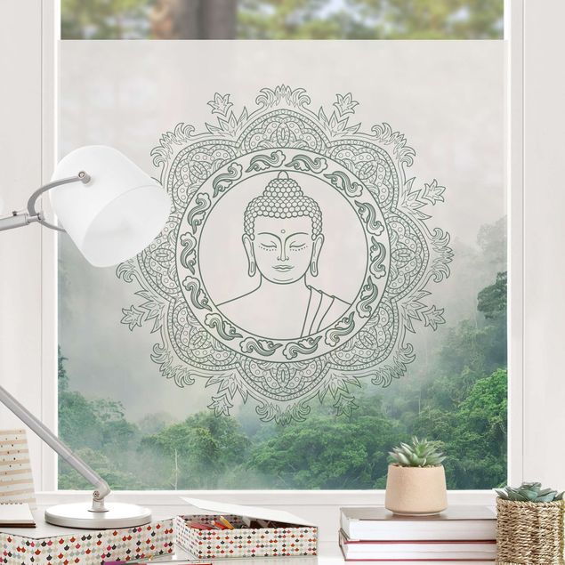 Window decoration - Buddha Mandala In Fog