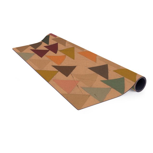 Cork mat - Colourful Confetti Prisms - Square 1:1