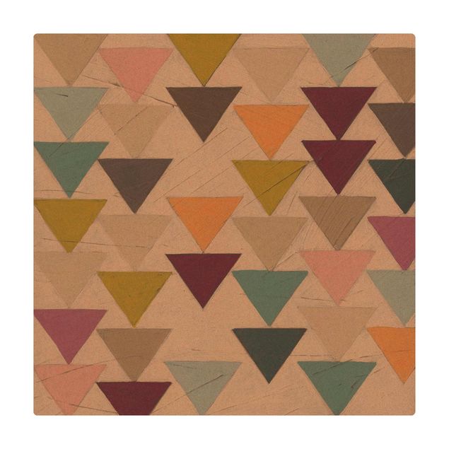 Cork mat - Colourful Confetti Prisms - Square 1:1