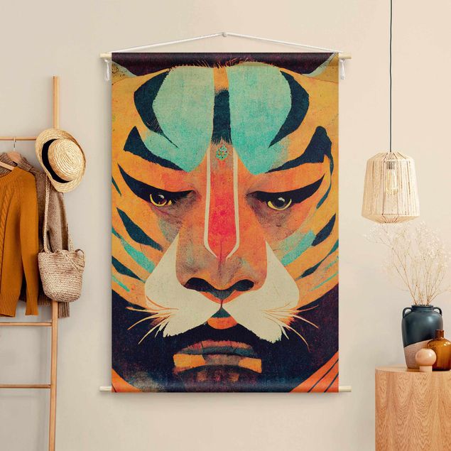 wall hangings Colourful Tiger Illustration