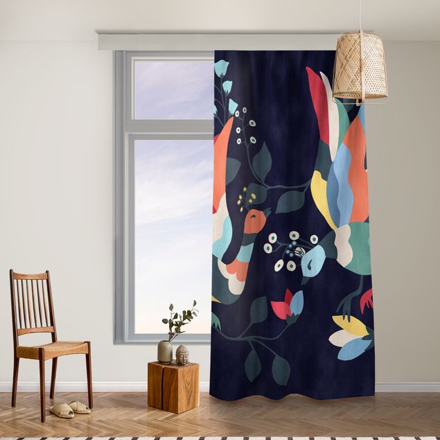 made to measure curtains Colourful Birds Illustration