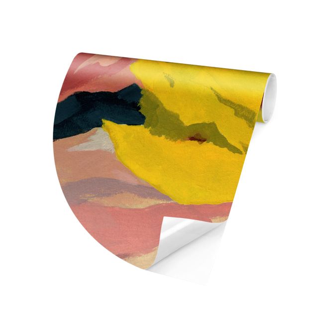 Self-adhesive round wallpaper - Coloured Sugar Coast