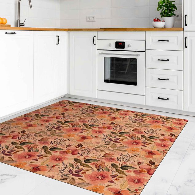 floral area rugs Colourful Flower Mix With Watercolour